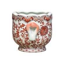 Load image into Gallery viewer, Orange Floral Cachepot, 7&quot;
