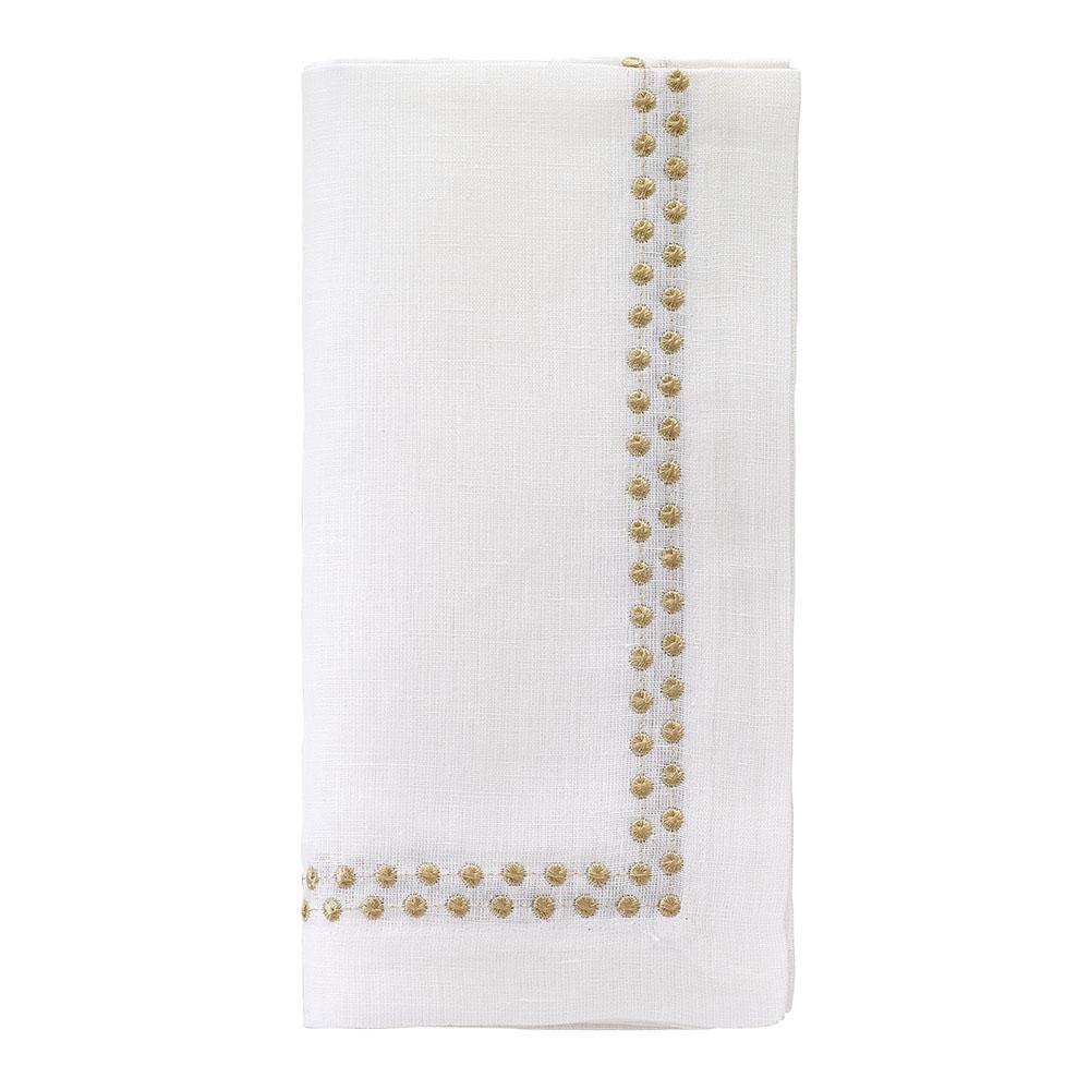 Pearls White/Gold Napkin, Set of 4