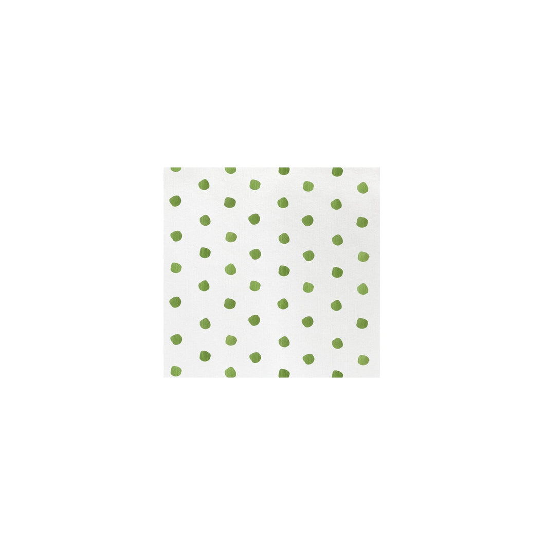 Papersoft Napkins Dot Green Cocktail Napkins, Set of 20