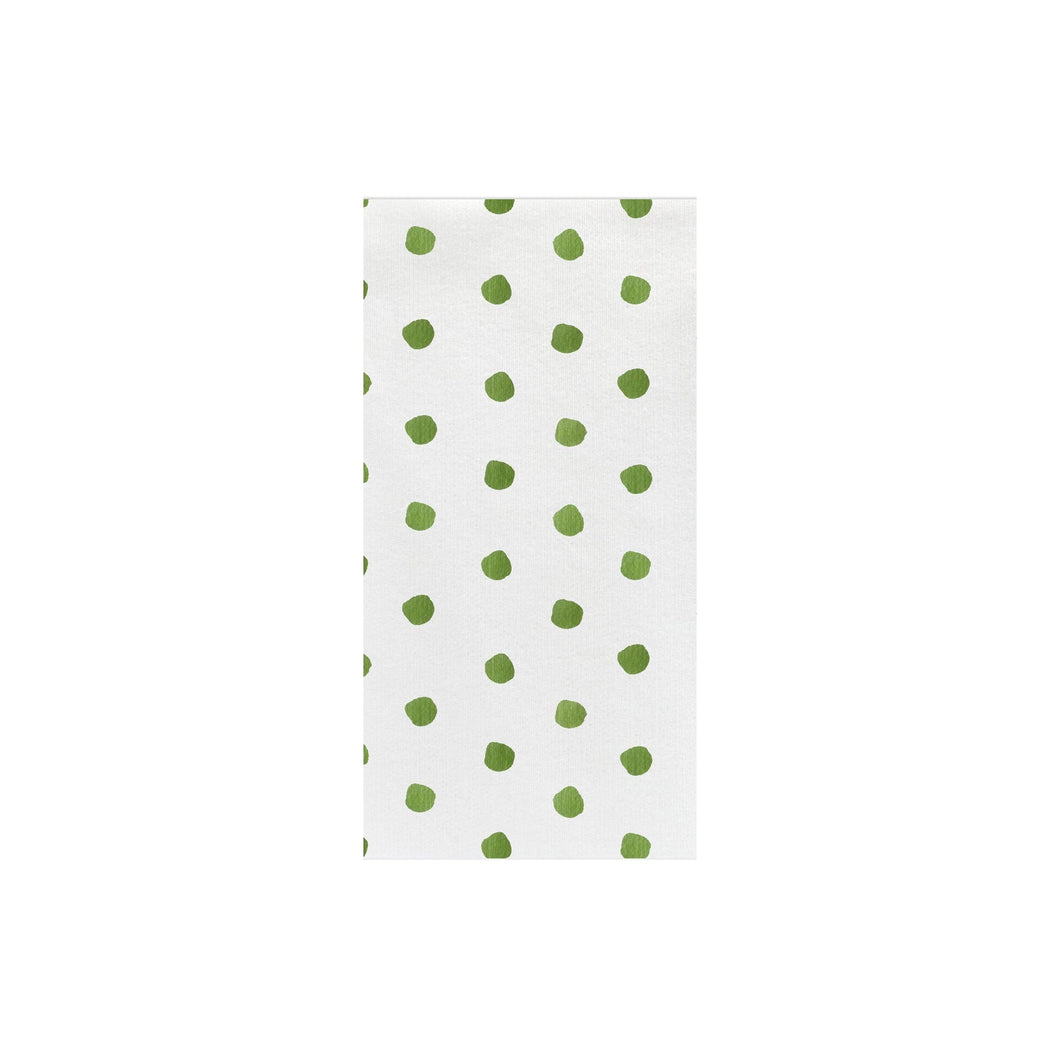 Papersoft Napkins Dot Green Guest Towels, Set of 20