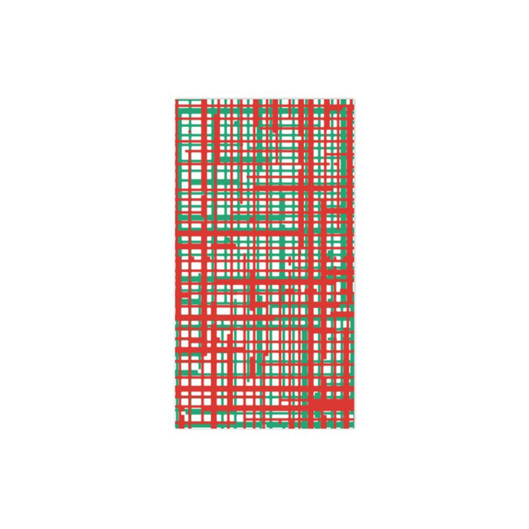 Papersoft Napkins Plaid Green & Red Guest Towels, Set of 20