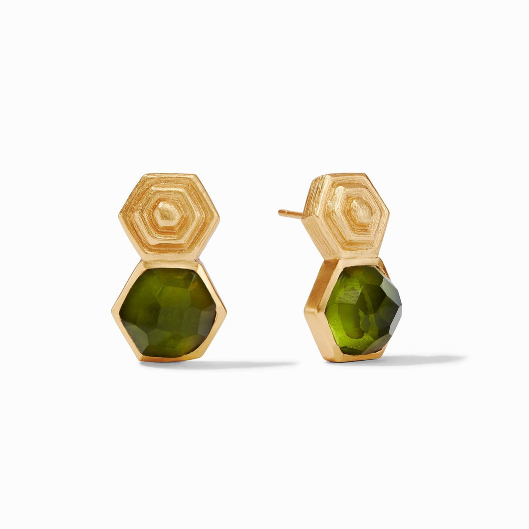Palladio Earring, Iridescent Jade Green