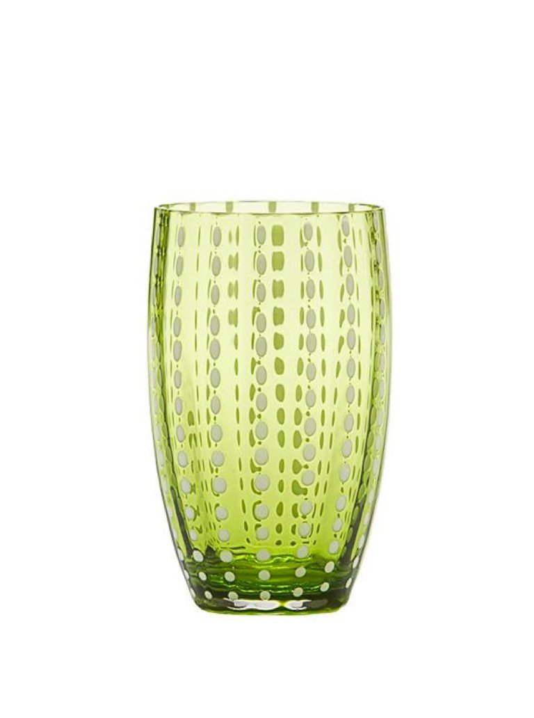 Apple Green Perle Beverage Glass, Set of 2