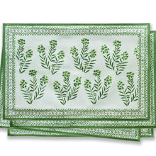 Load image into Gallery viewer, Phlox Green Placemat, Set of 4
