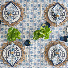 Load image into Gallery viewer, Bukhara Stripe Indigo Tablecloth, 60x90&quot;
