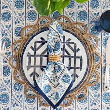 Load image into Gallery viewer, Bukhara Stripe Indigo Tablecloth, 60x90&quot;
