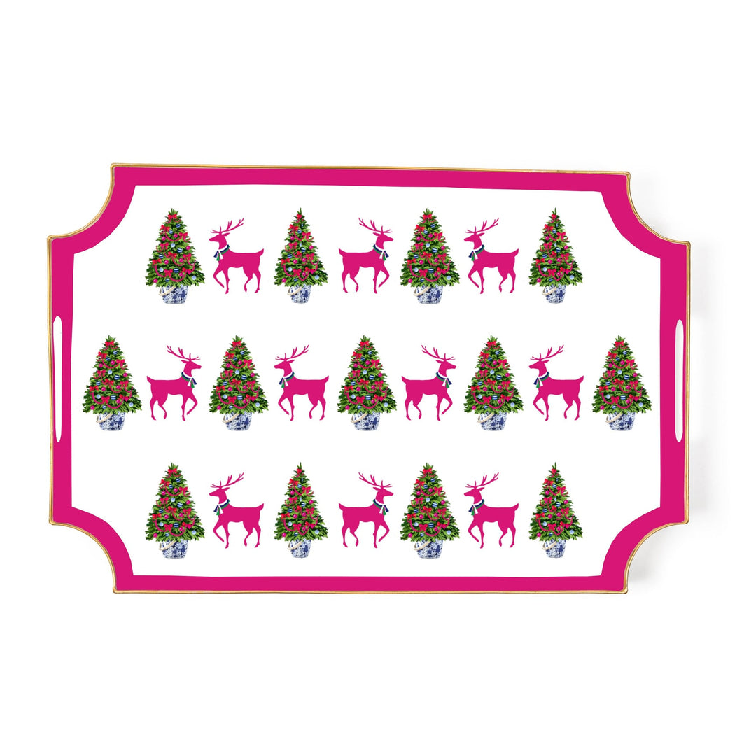 Reindeer Forest Enameled Jaye Tray