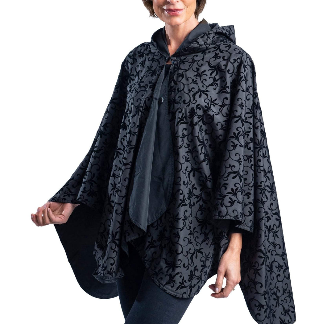 RainCaper - Black with Velvet Swirls