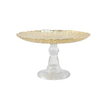 Load image into Gallery viewer, Rufolo Glass Gold Crocodile Small Cake Stand
