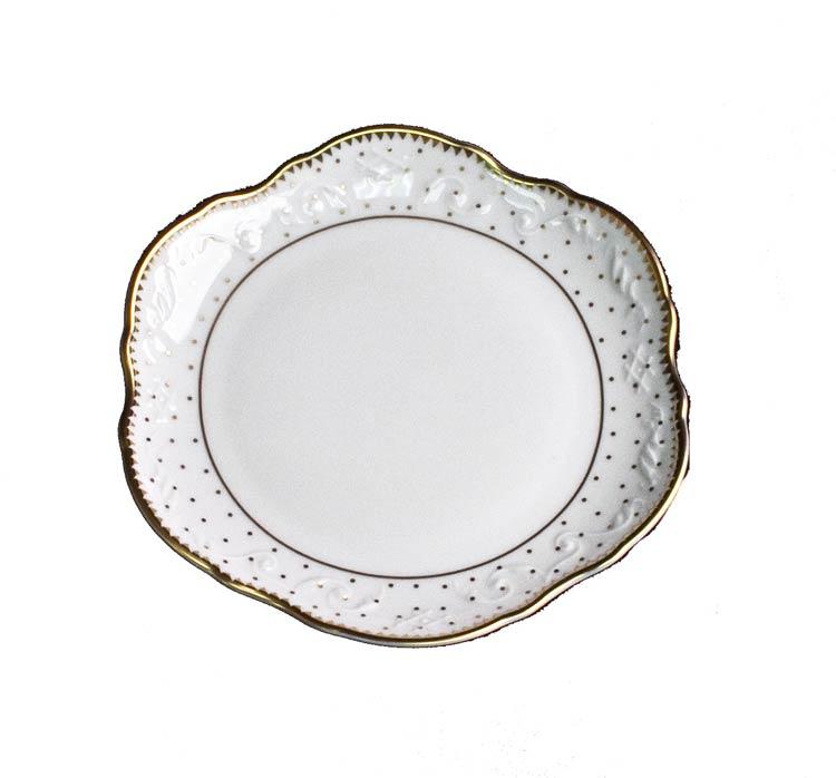 Simply Anna Gold Polka Dot Bread & Butter Plate