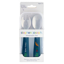 Load image into Gallery viewer, Dino Spoon &amp; Fork Set with Travel Case
