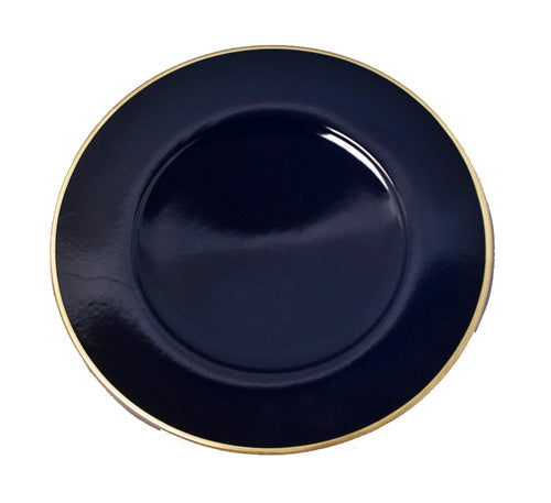 Brushed Gold Charger, Cobalt