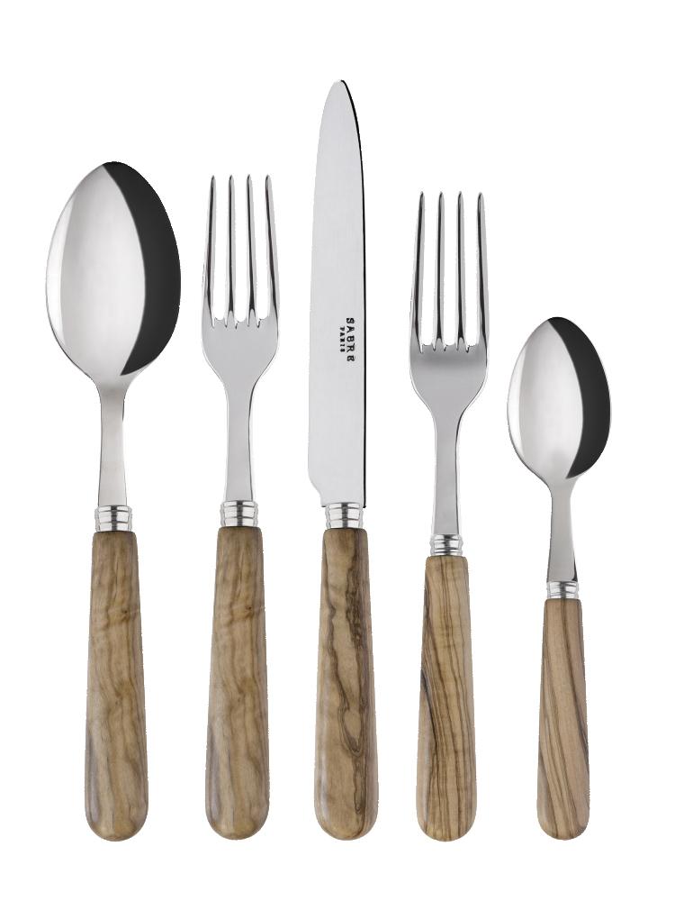 Lavandou Olive Wood, 5pc Place Setting