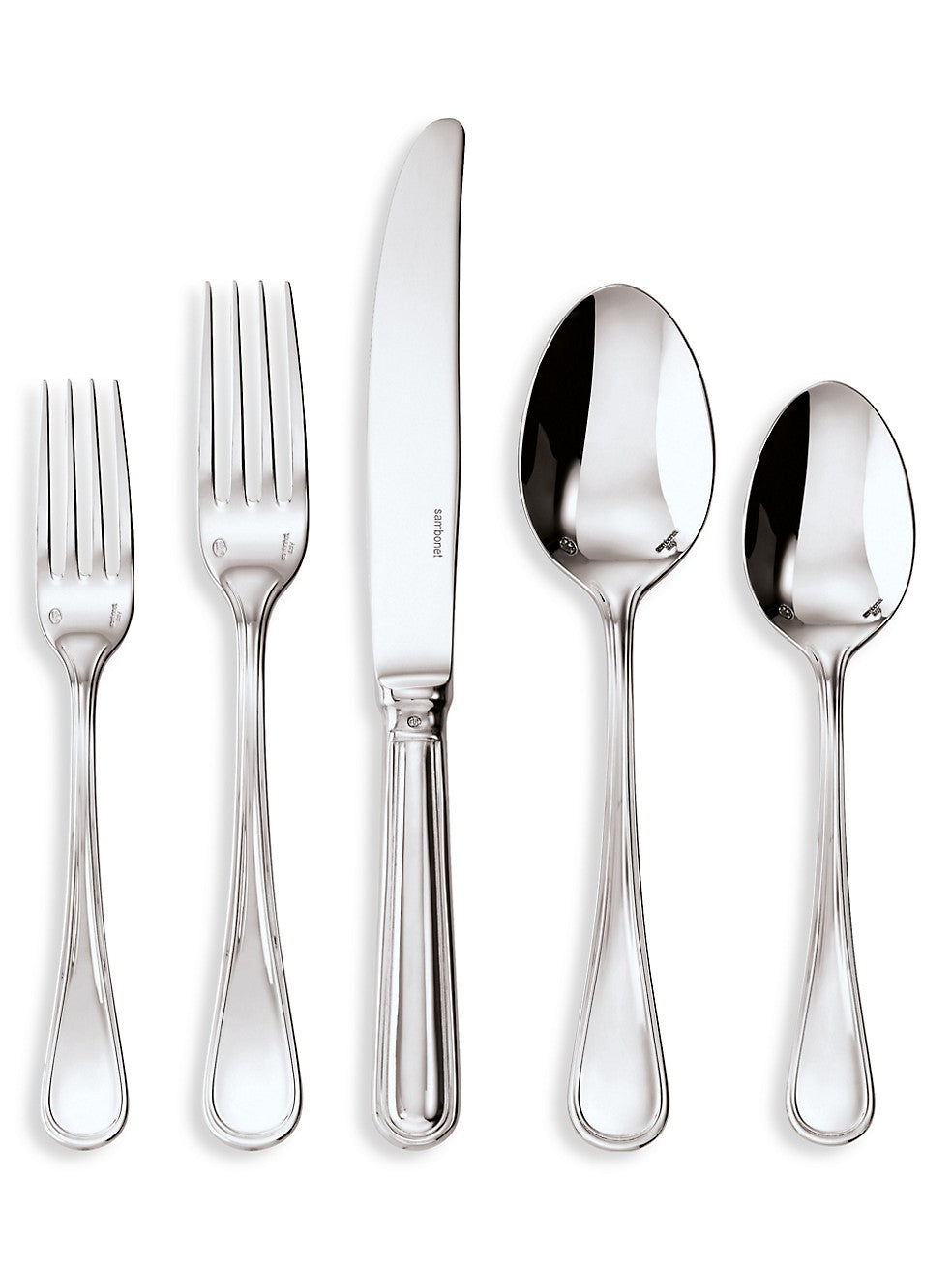 Sambonet Contour Solid Handle Flatware 5 pc Place Setting, 18/10 Stainless Steel