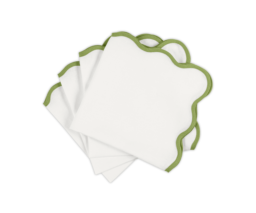 Scallop Edge Grass Napkin, Set of 4