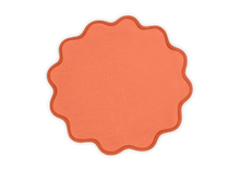 Load image into Gallery viewer, Scallop Edge Carnelian/Persimmon Circle Placemat, Set of 4
