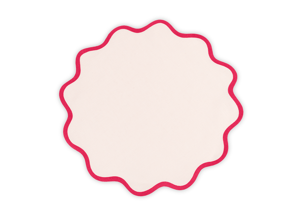 Scallop Edge Azalea/Pink Circle Placemat, Set of 4