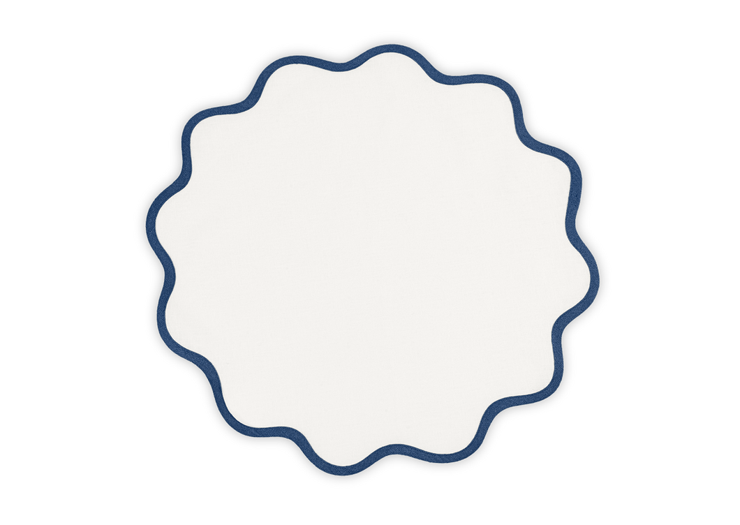 Scallop Edge Sapphire Circle Placemat, Set of 4