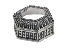 Silver Plated Beaded Haxagonal Trinket Box