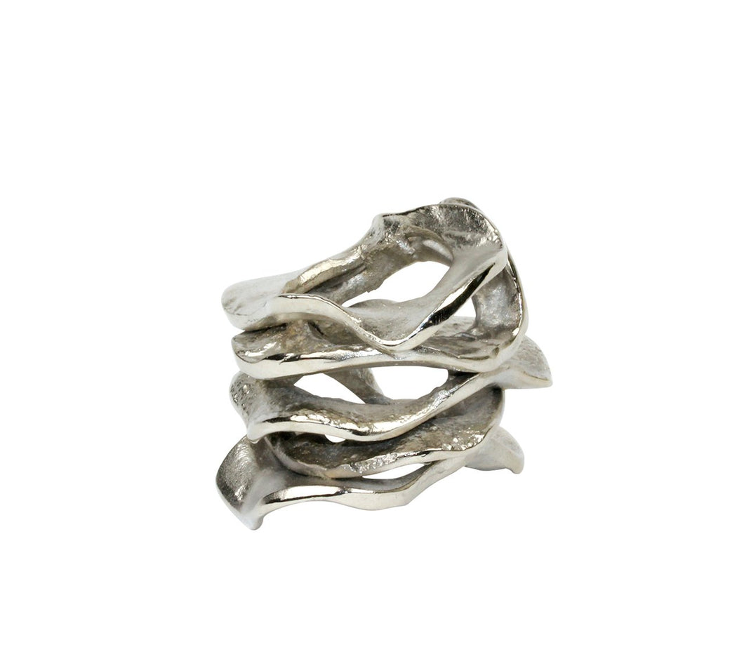Silver Flux Napkin Ring