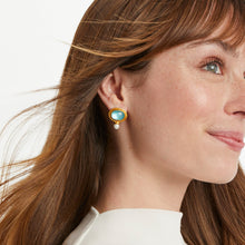Load image into Gallery viewer, Simone Earring, Iridescent Clear Crystal &amp; Pearl
