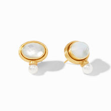 Load image into Gallery viewer, Simone Earring, Iridescent Clear Crystal &amp; Pearl
