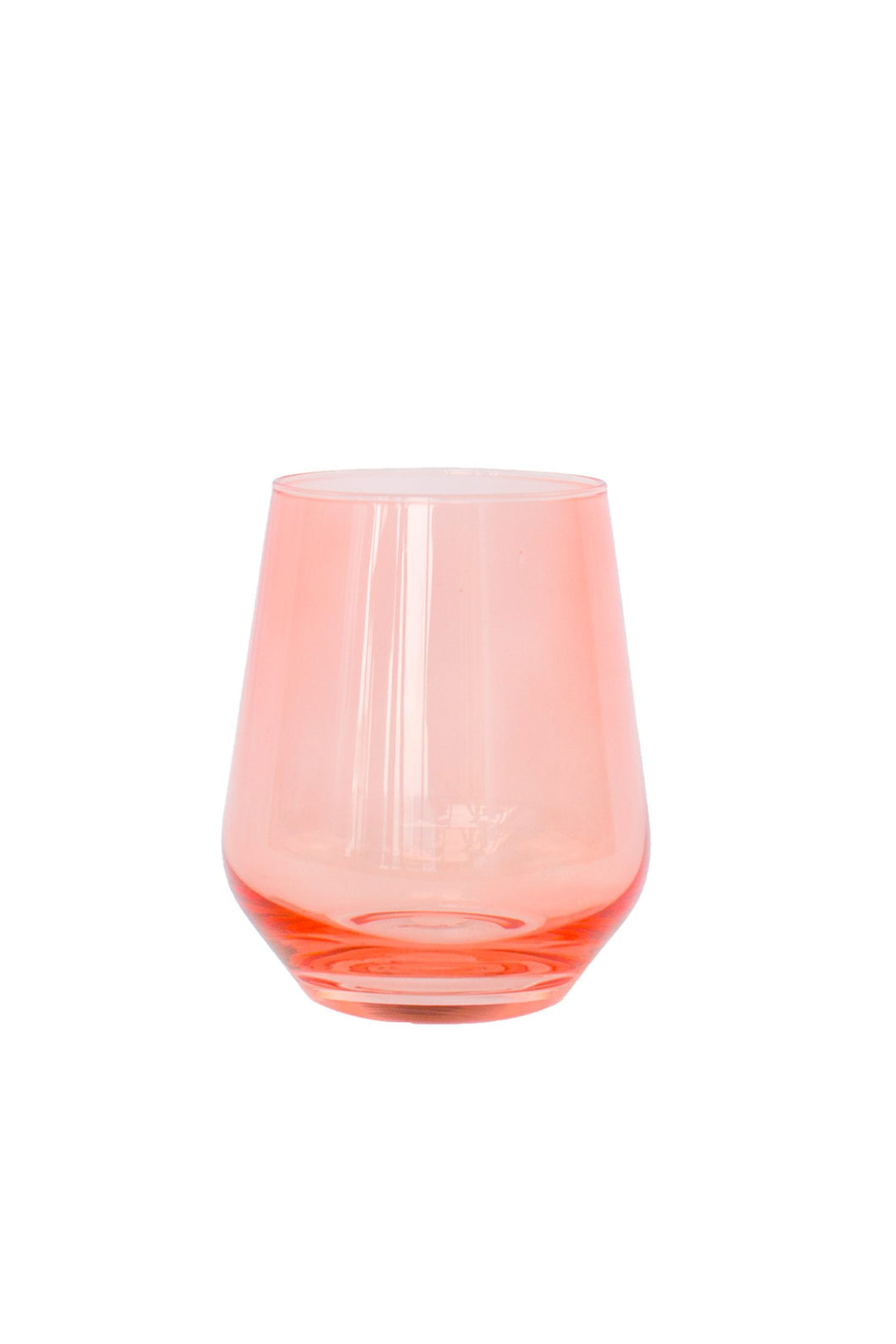 Coral Peach Pink Stemless Wine Glass