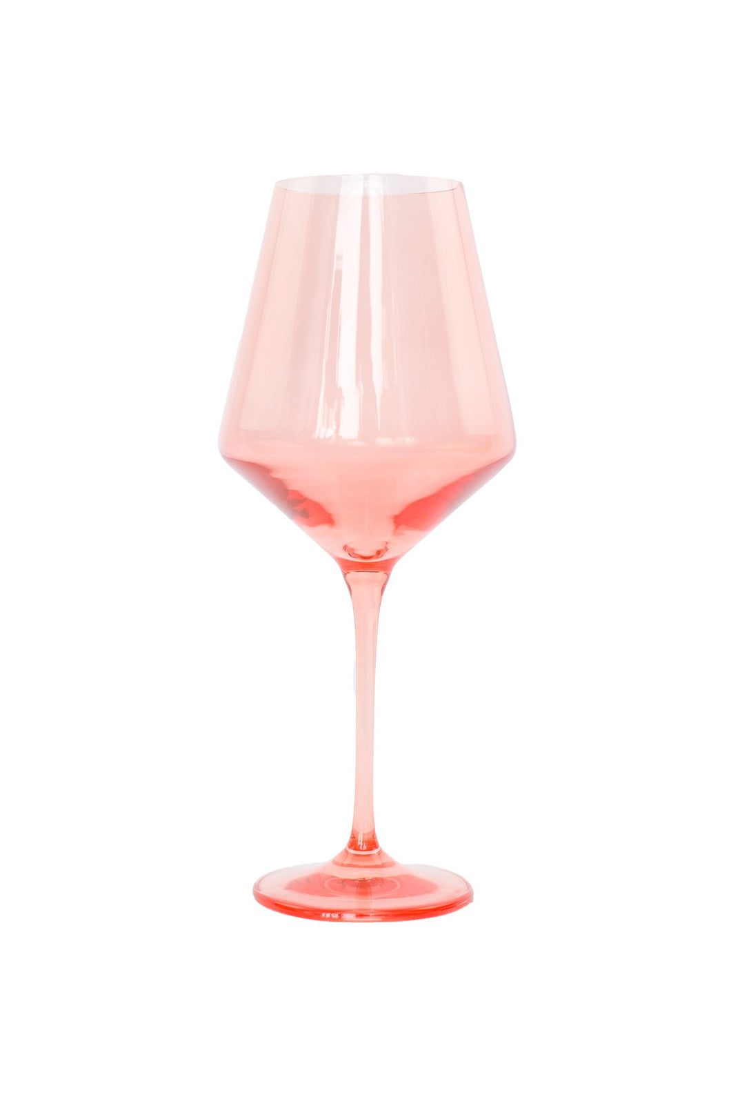 Coral Peach Pink Wine Glass