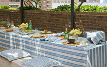 Load image into Gallery viewer, Apollo Stripe 90&quot; Round Tablecloth, Sky
