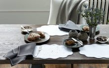 Load image into Gallery viewer, Scallop Edge Ice Blue/Navy Circle Placemat, Set of 4
