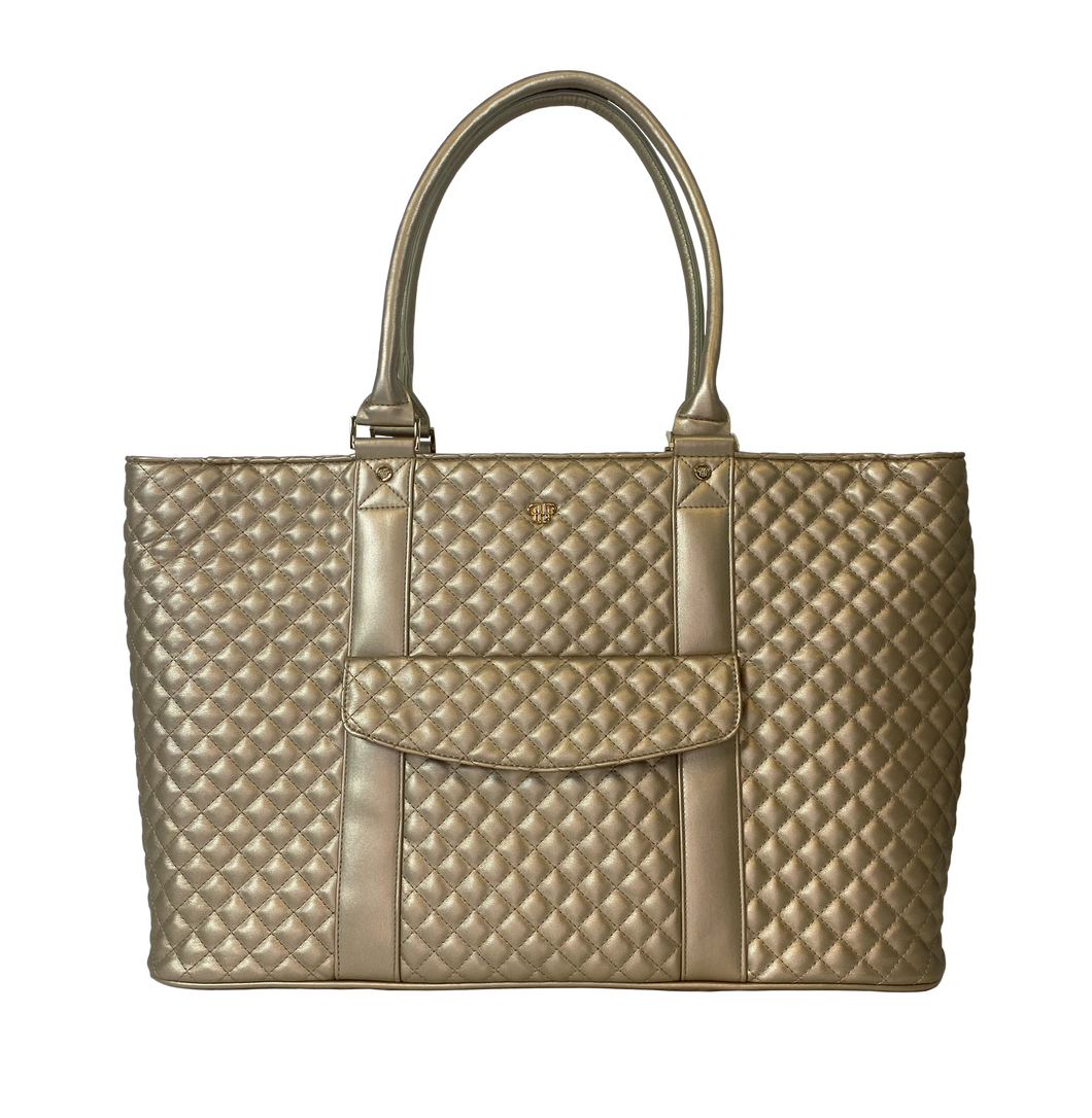 VIP Travel Tote, Gold/Sand