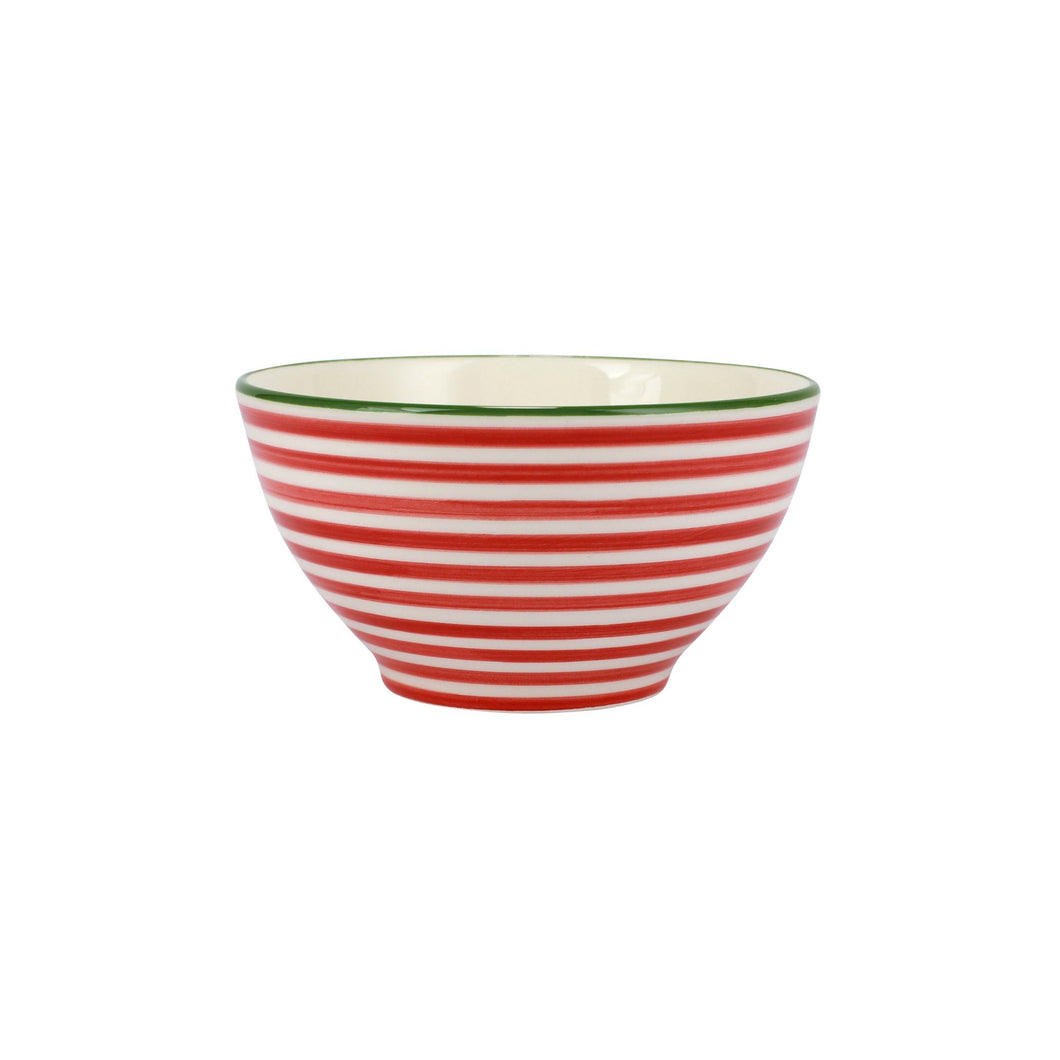 Mistletoe Stripe Cereal Bowl