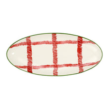 Load image into Gallery viewer, Mistletoe Plaid Narrow Oval Platter

