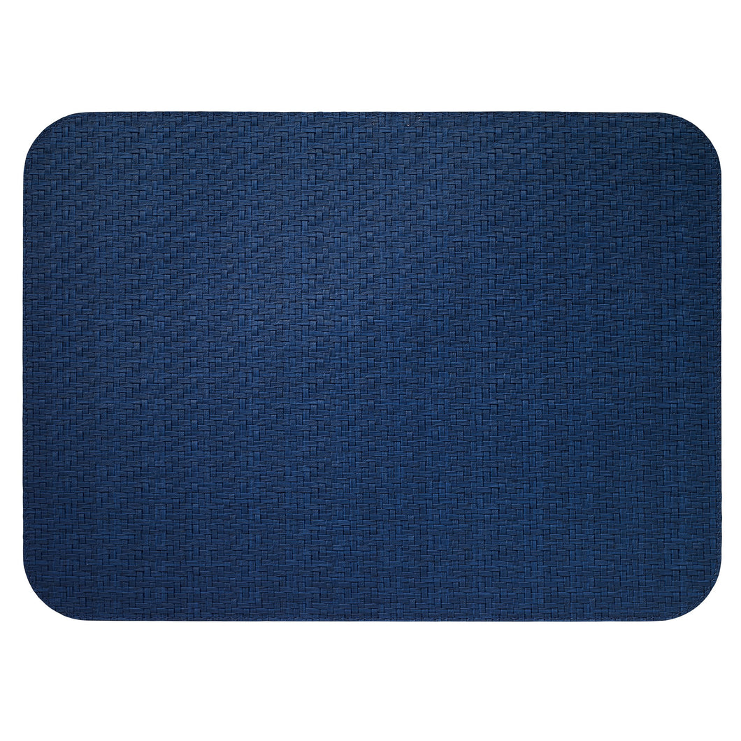 Wicker Navy Oblong Placemat, Set of 4