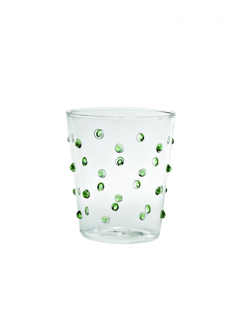 Green Party Dot Tumbler, Set of 4