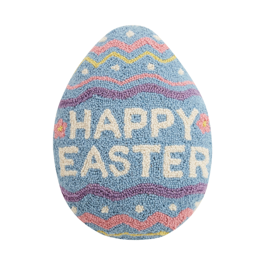 Happy Easter Egg Hooked Pillow