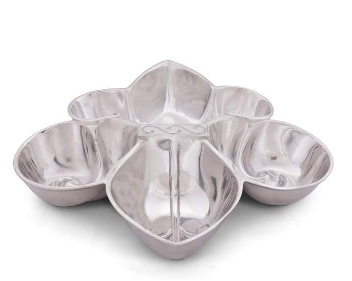 Fleur De Lis Serving Bowl/4 Compartment