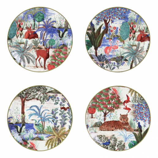 Jardins Du Palais Canape Plate, Set of 4