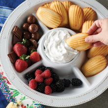 Load image into Gallery viewer, Berry &amp; Thread Whitewash Melamine 15&quot; Sectioned Server

