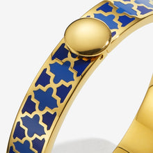 Load image into Gallery viewer, Agama Deep Cobalt, Bluebell &amp; Gold Bangle
