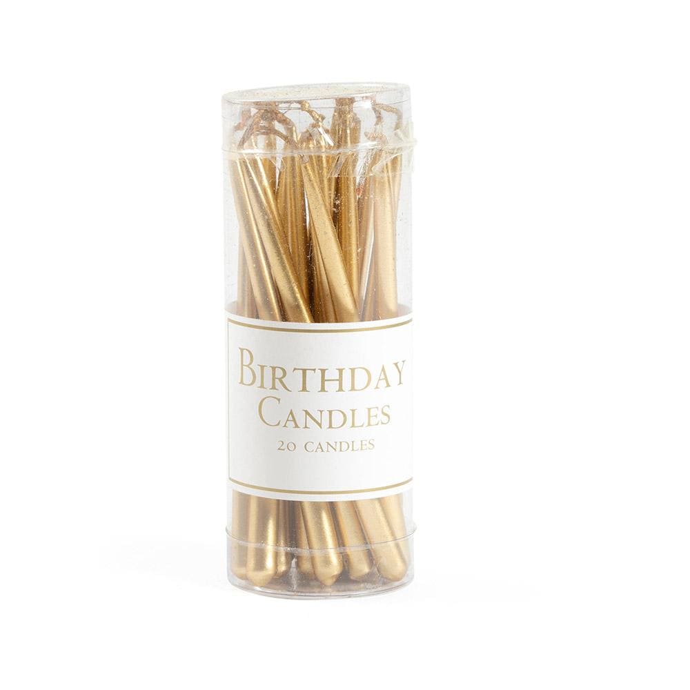Birthday Candles in Gold - 20 Candles Per Box