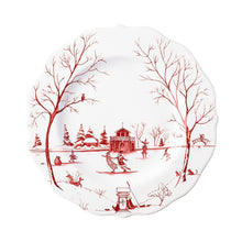 Load image into Gallery viewer, Country Estate Winter Frolic Ruby &quot;The Claus&#39; Christmas Day&quot; Dessert/Salad Plate

