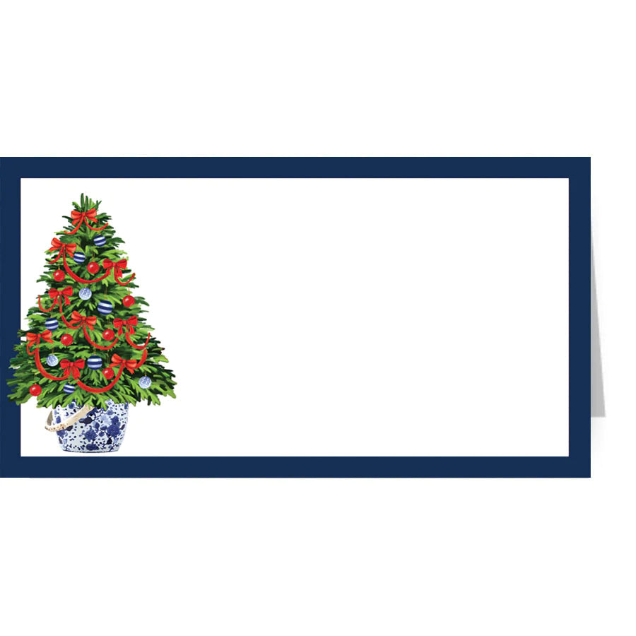 Christmas Tree Fold Over Place Cards, Set of 10