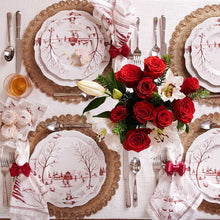 Load image into Gallery viewer, Country Estate Winter Frolic Ruby &quot;The Claus&#39; Christmas Day&quot; Dessert/Salad Plate
