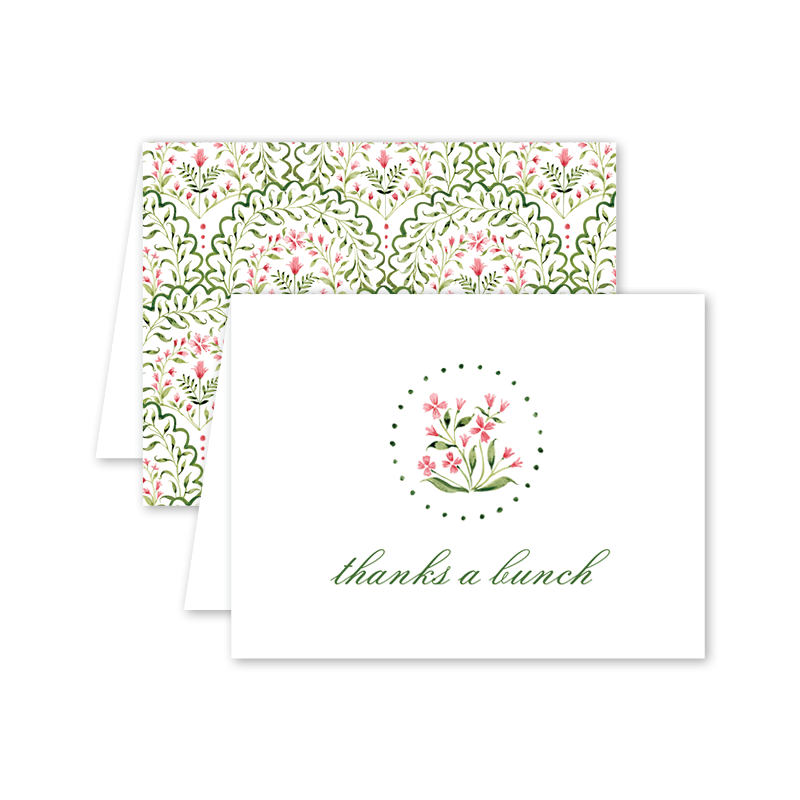 Scallop Garden Pink Thank You Card