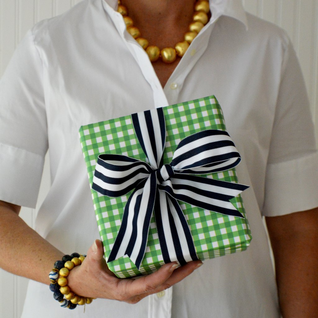 Green Gingham Check Gift Wrap