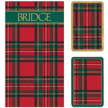 Load image into Gallery viewer, Plaid Bridge Gift Set , Jumbo - 2 Playing Card Decks &amp; 2 Score Pads
