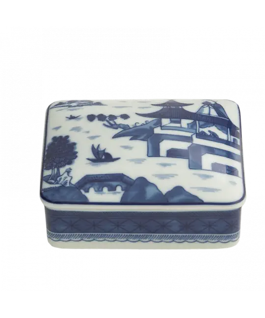 Blue Canton Rectangular Box, Medium