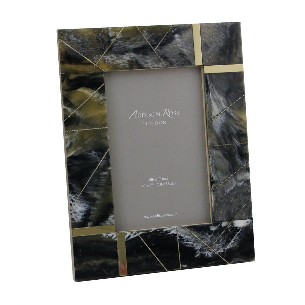 Marbled Horn Resin & Brass Frame, 4x6