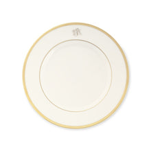Load image into Gallery viewer, Signature Monogram Gold Salad Plate, Ultra-White
